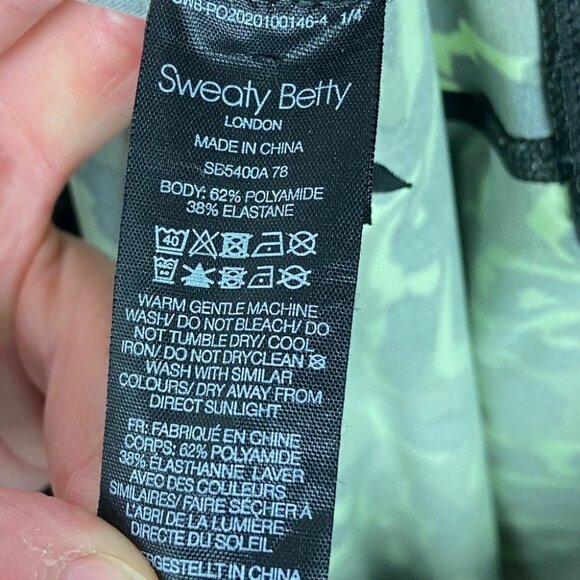 New Sweaty Betty Leggings High Rise Green Leopard Print Power Workout Size Small - Picture 8 of 12